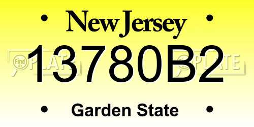13780B2 New Jersey License Plate
