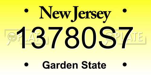 13780S7 New Jersey License Plate