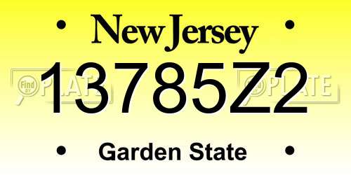 13785Z2 New Jersey License Plate