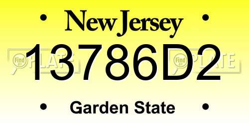 13786D2 New Jersey License Plate