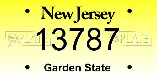 13787 New Jersey License Plate