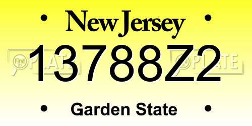 13788Z2 New Jersey License Plate