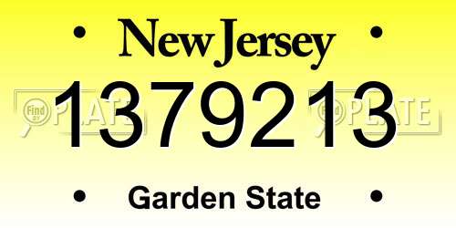1379213 New Jersey License Plate