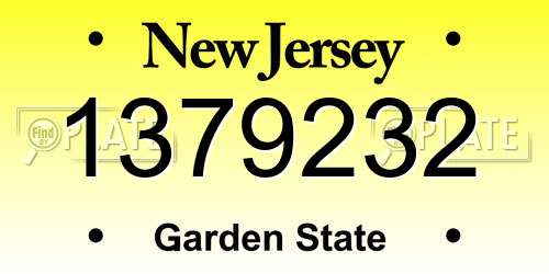 1379232 New Jersey License Plate