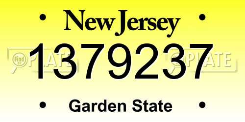 1379237 New Jersey License Plate