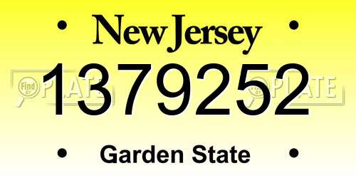 1379252 New Jersey License Plate