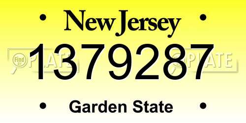 1379287 New Jersey License Plate