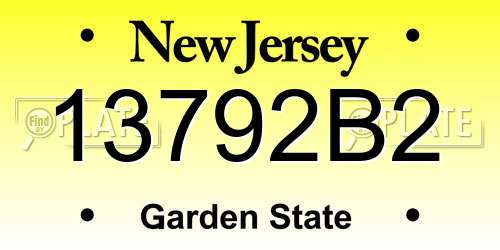 13792B2 New Jersey License Plate