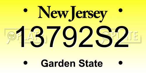 13792S2 New Jersey License Plate
