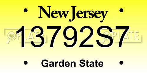13792S7 New Jersey License Plate