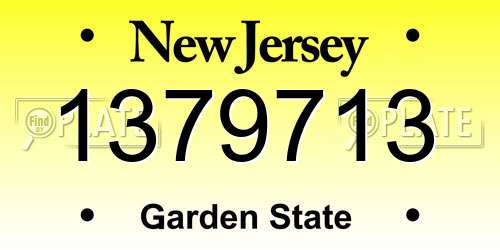 1379713 New Jersey License Plate