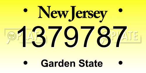1379787 New Jersey License Plate