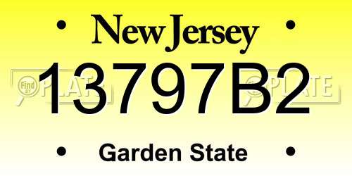 13797B2 New Jersey License Plate