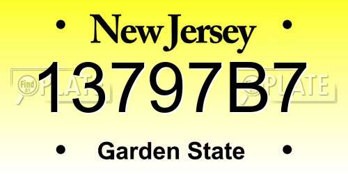 13797B7 New Jersey License Plate