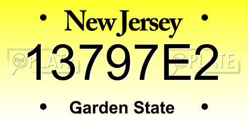 13797E2 New Jersey License Plate