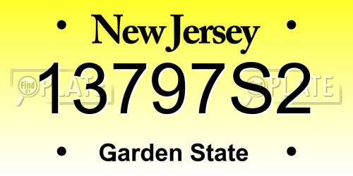 13797S2 New Jersey License Plate