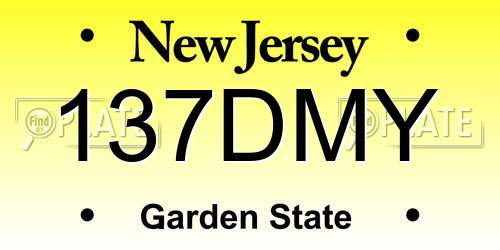 137DMY New Jersey License Plate