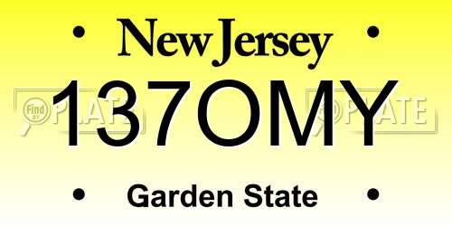 137OMY New Jersey License Plate