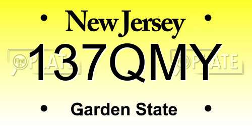 137QMY New Jersey License Plate
