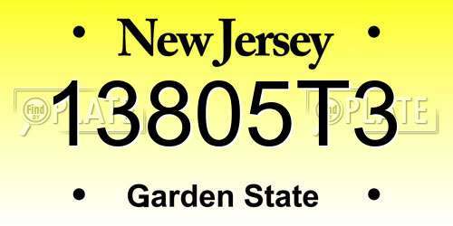 13805T3 New Jersey License Plate