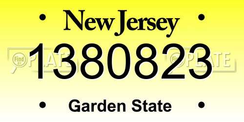 1380823 New Jersey License Plate