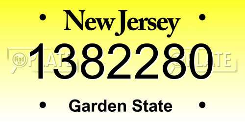 1382280 New Jersey License Plate