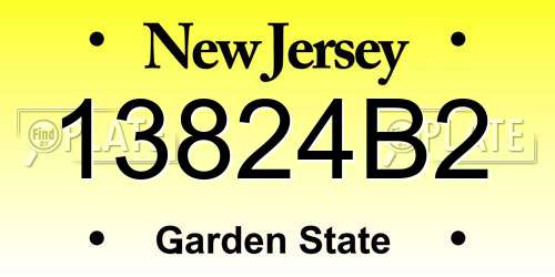 13824B2 New Jersey License Plate