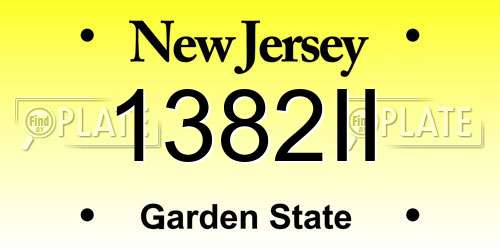 1382II New Jersey License Plate