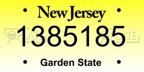 1385185 New Jersey License Plate