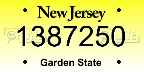 1387250 New Jersey License Plate