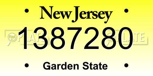 1387280 New Jersey License Plate