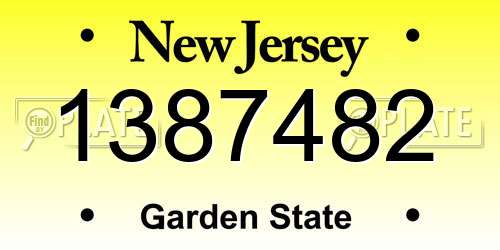 1387482 New Jersey License Plate