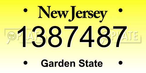 1387487 New Jersey License Plate