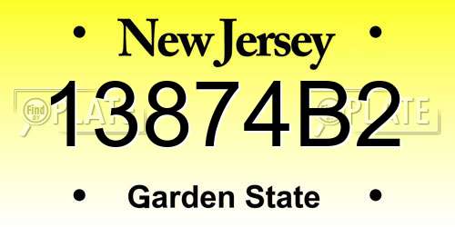 13874B2 New Jersey License Plate