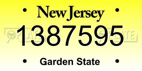 1387595 New Jersey License Plate