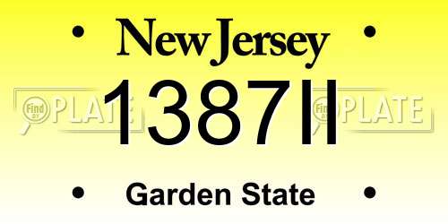 1387II New Jersey License Plate