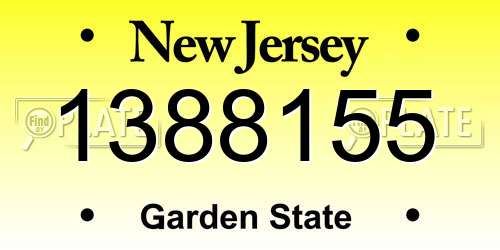 1388155 New Jersey License Plate