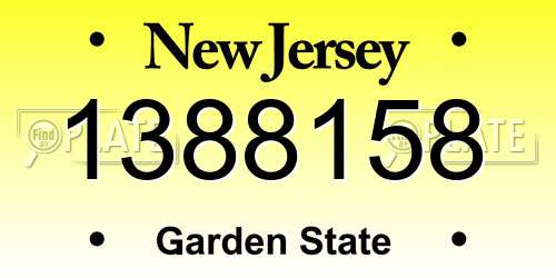 1388158 New Jersey License Plate
