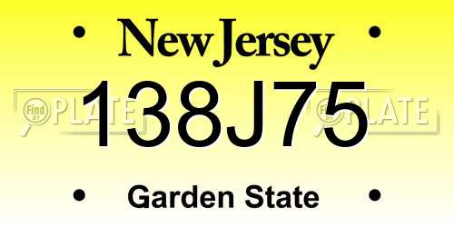 138J75 New Jersey License Plate