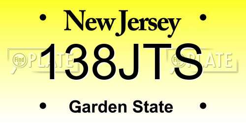 138JTS New Jersey License Plate