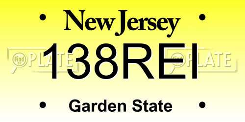 138REI New Jersey License Plate