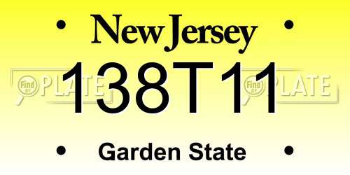 138T11 New Jersey License Plate