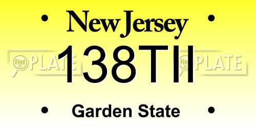 138TII New Jersey License Plate