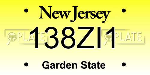 138ZI1 New Jersey License Plate
