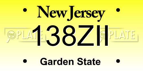 138ZII New Jersey License Plate