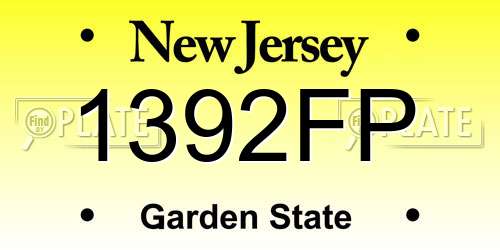 1392FP New Jersey License Plate