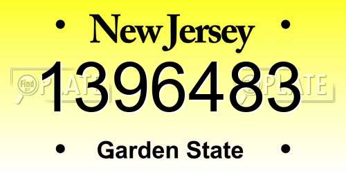 1396483 New Jersey License Plate
