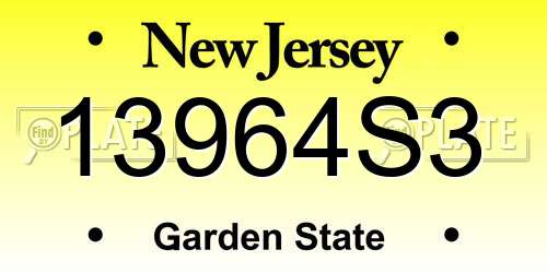 13964S3 New Jersey License Plate