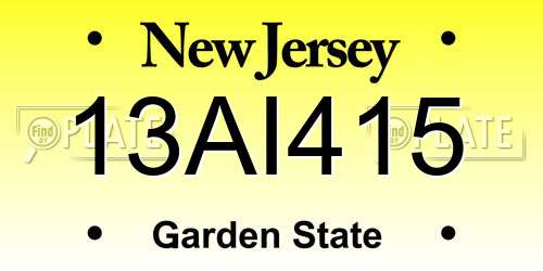 13AI415 New Jersey License Plate