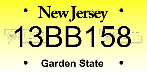 13BB158 New Jersey License Plate